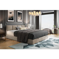 TRADA Royal Boxspringbett 180x200 mit Bettkasten Bonell H3 mit Topper Beige