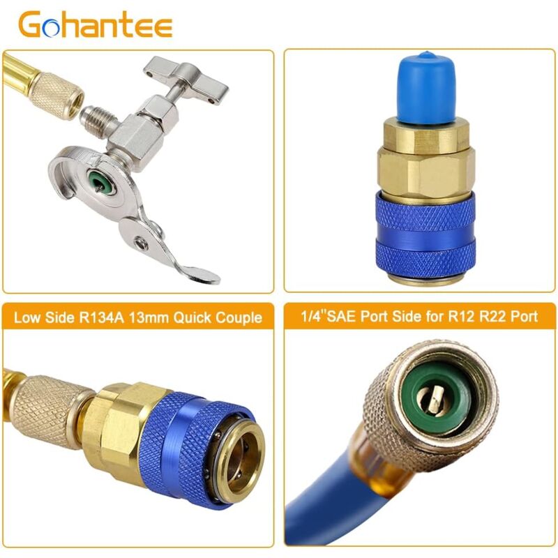 Adaptateur De Réfrigérant W21 Vers 1/4 SAE - Convertisseur Pour R134a, R32, R407C, Etc., En Laiton, Pour Climatisation Et Réfrigérateurs