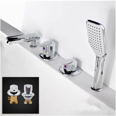 Robinet Baignoire Robinets De Douche Split Deux Pièces Robinet D'eau Chaude Et Froide Ou Déviateur De Voie Mélangeur