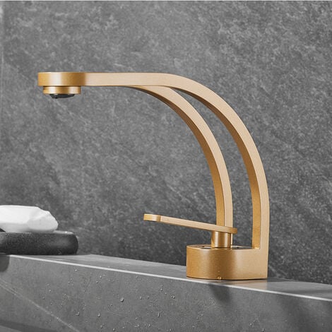 Robinet de lavabo moderne en cuivre design créatif pour salle de bains