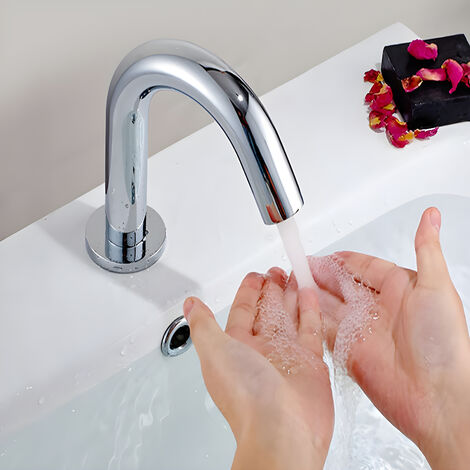 Robinet automatique infrarouge  Wash basin, Chrome bathroom