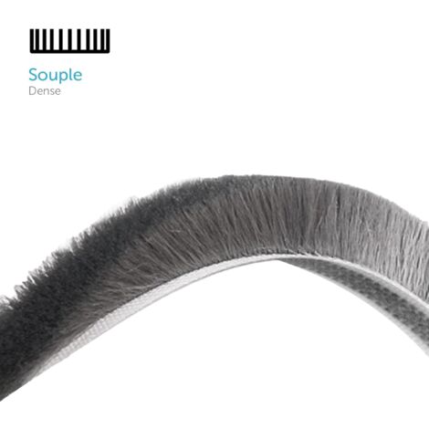 Joint Brosse Porte Coulissante, 10 Mètres(L) x 9 mm(B) x 15 mm(D) Joint Fenetre pour Baie Vitrée Porte Poussière Voler Phonique Isolation (Gris, 10M)