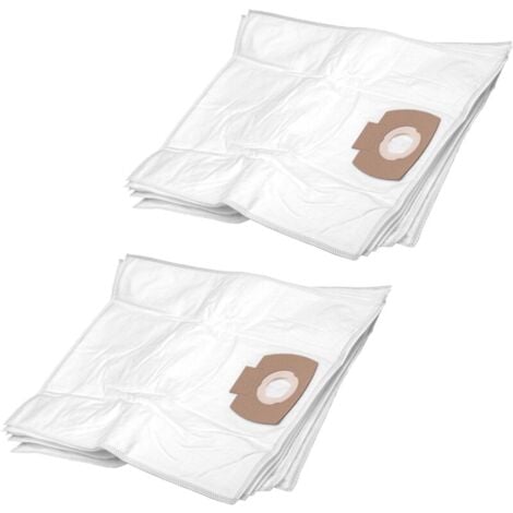 10 sacs compatibles avec les aspirateurs Makita 446L, VC2010L, VC2021L, VC2511, VC2512L, VC3011L - Microfibre non tissée, Blanc
