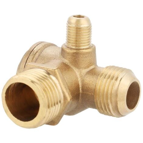 Clapet Anti-retour de Compresseur d'air, Robinet en Laiton 1/2 "x 3/8" x 1/8 " Mâle avec Raccord Fileté pour le Réservoir d'air Comprimé et la Pompe à Piston du Compresseur