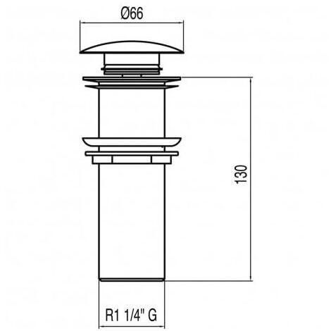 Bonde de lavabo sans trop-plein Ø 66 mm