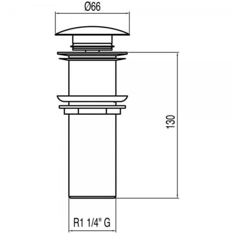 Bonde de lavabo sans trop-plein Ø 66 mm