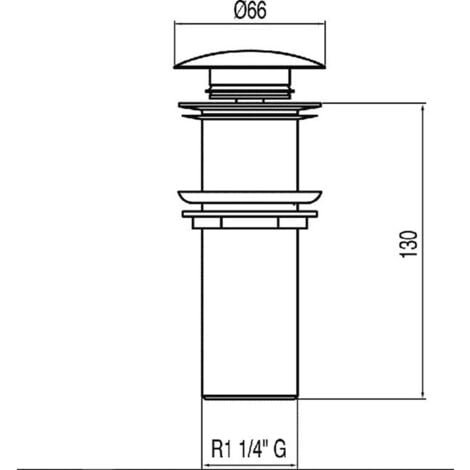 Bonde de lavabo sans trop-plein Ø 66 mm