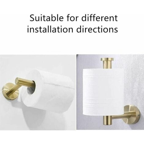 Porte-Papier Toilett en Acier Inoxydable 304 Fixation Murale Porte Rouleau Papier Toilette pour Salle de Bain Accessoire de Toilette en Or Brossé