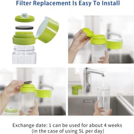 Lot De 6 Filtres MicroDisc Pour Bouteille Brita Fill & Go - Filtration Charbon Actif - Réduit Chlore, Pesticides - Durée 1 Mois