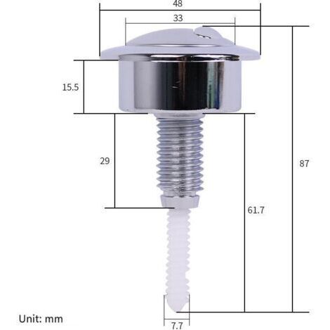 Bouton Poussoir WC Double Commande Chromé – 822043001 – Universel