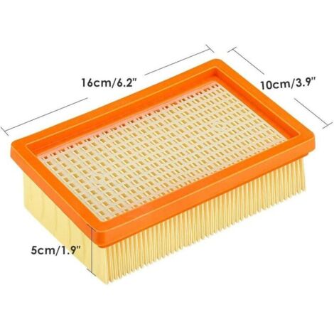 3 Pack remplacement plat plissés Filtre Karcher MV4 MV5 MV6 WD4 WD5 WD6, WD4P WD5P WD6P Aspirateur Wet-Dry - remplace 2,863-005,0