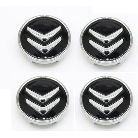 Lot 4 Enjoliveurs Roue Noirs 60mm - Compatible Citroën C1 C3 C4 C5 DS3