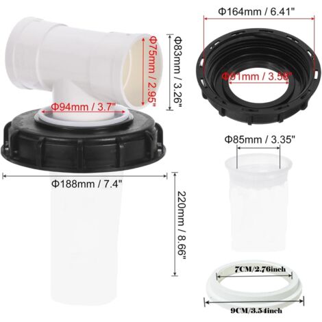 45°Couvercle De Réservoir IBC Avec Filtre En Nylon Lavable Pour Reservoir Deau De Pluie Ibc 1000l Filtre A Couvercle Ibc Accessoires De Reservoir Ibcfiltre A Eau De Pluie En Nylon 165 Mm 86832205