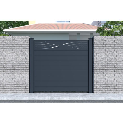 Casanoov – Panneau de clôture aluminium gris anthracite H.170cm – Kit complet avec lames et poteaux – Installation rapide et facile