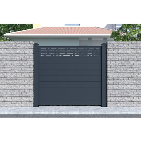 Lot de 3 clôtures aluminium 1,9m ARLBERG H.170cm gris (1/5)
