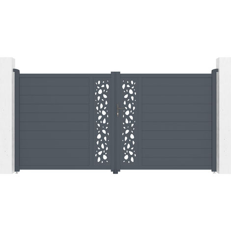 Portail aluminium battant SUNNY 350x180cm (1/5)
