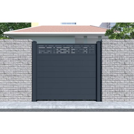 Lot de 2 clôtures aluminium 1,9m ARLBERG H.170cm gris