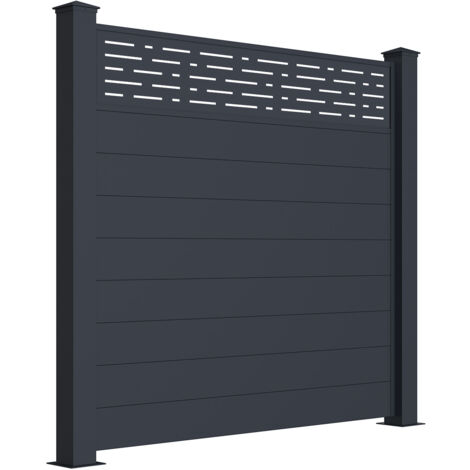 Lot de 2 clôtures aluminium 1,9m ARLBERG H.170cm gris