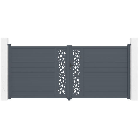 Portail aluminium battant SUNNY 400x180cm (1/5)