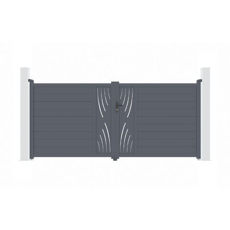 Portail aluminium battant VELETA 350x160cm