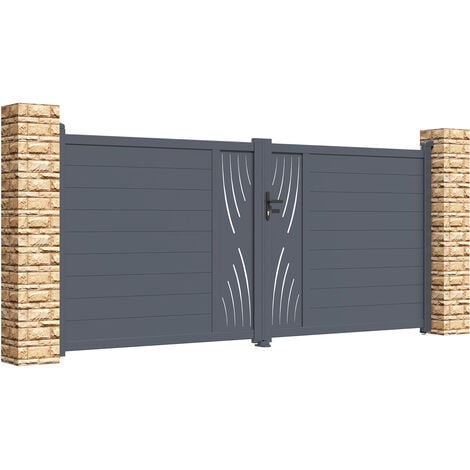 Portail aluminium battant VELETA 350x160cm