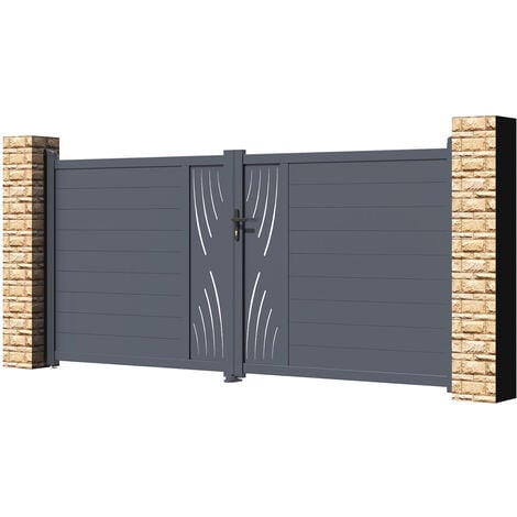 Portail aluminium battant VELETA 350x160cm