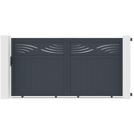 Portail aluminium coulissant HALTI 300x160cm (1/5)