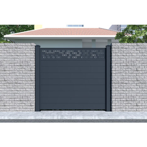 Lot de 2 clôtures aluminium 1,9m ADULA H.170cm gris (1/5)