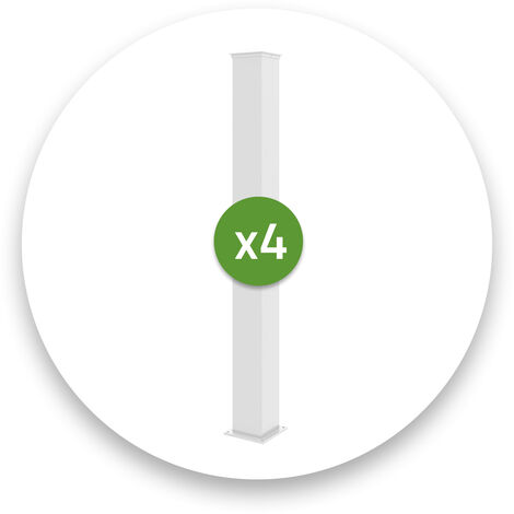 Lot de 4 poteaux EIFEL 15x15 en alu H.166cm - Blanc mat (1/5)