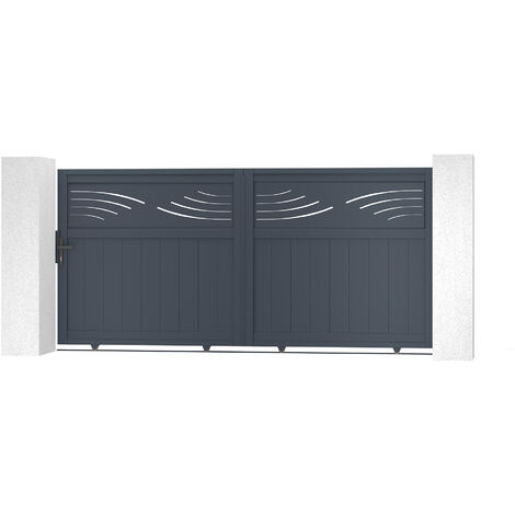Portail aluminium coulissant HALTI 300x140cm (1/5)