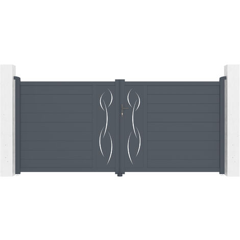 Portail aluminium battant LIFE 350x160cm