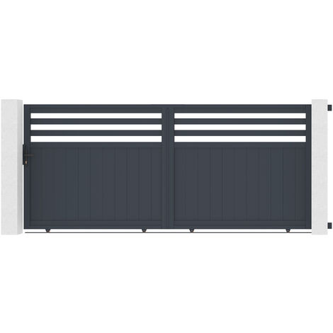 Portail aluminium coulissant NEVIS 370x160cm (1/5)