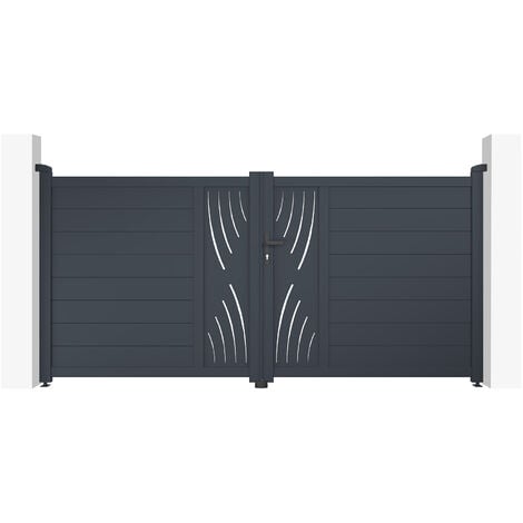 Portail aluminium battant VELETA 300x140cm