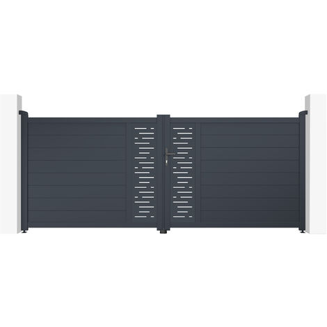Portail aluminium battant ARLBERG 350x140cm (1/5)