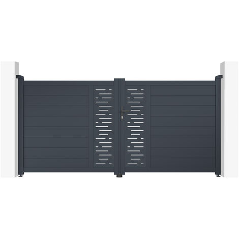 Portail aluminium battant ARLBERG 300x140cm (1/5)