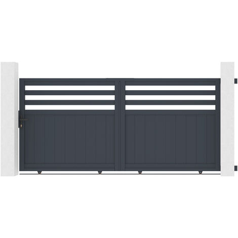 Portail aluminium coulissant NEVIS 300x140cm