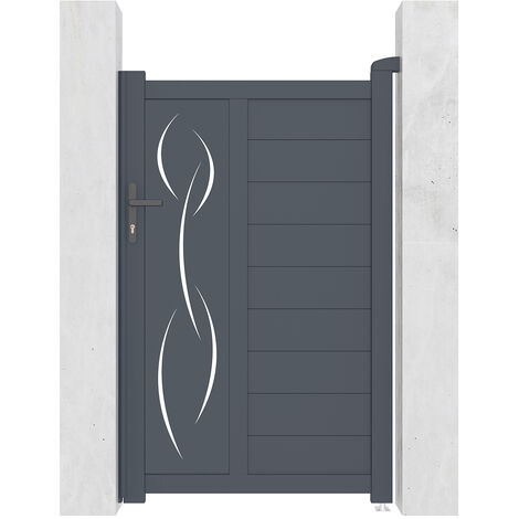 Casanoov – Portillon aluminium semi-ajouré gris 100x161cm – Design moderne LIFE – Montage facile – Accessoires inclus