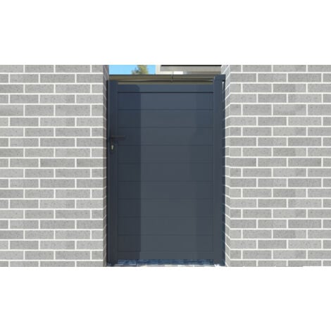 Portillon aluminium EIGER 1m H.160cm Gris