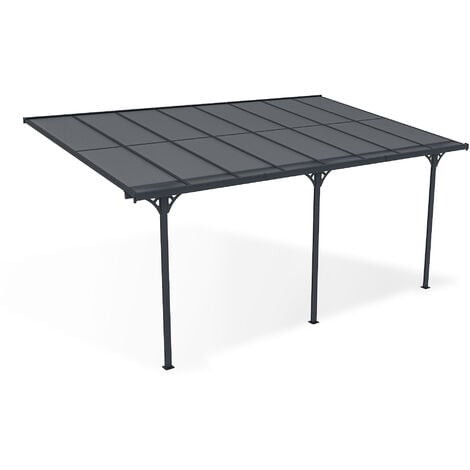 Toit terrasse/Carport 15m² KLEO 5x3m aluminium gris