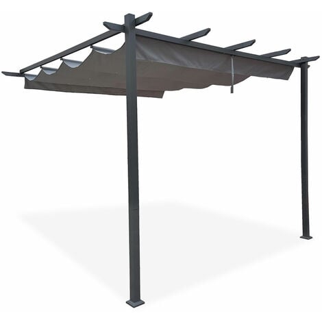 Pergola adossée MIRA 4x3m Gris clair
