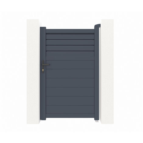 Casanoov – Portillon aluminium 1m – Dimensions 100x161cm – Couleur gris anthracite RAL 7016 – 1 lame renforcée pour motorisation
