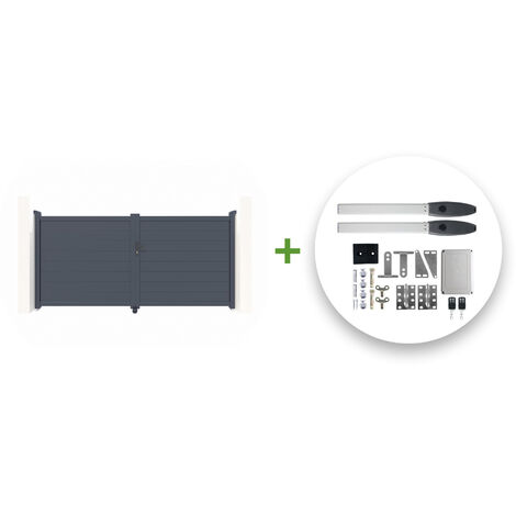 Portail battant électrique EIGER 300x140cm + Motorisation HICKER B200 (1/4)