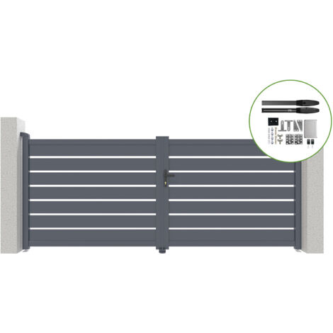 Portail battant électrique VOGEL 350x140cm + Motorisation HICKER B200 (1/5)