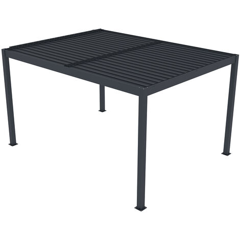 Pergola bioclimatique SANTA 4x3m Aluminium Gris anthracite  - lames orientables