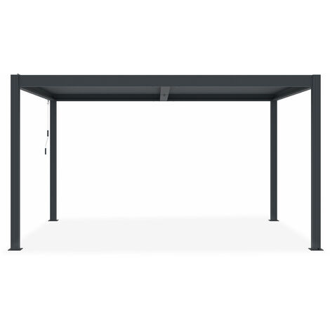 Pergola bioclimatique SANTA 4x3m Aluminium Gris anthracite  - lames orientables