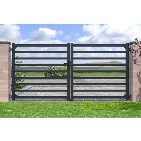 Portail aluminium battant ANTELAO 300x140cm GRIS