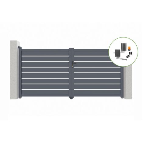 Portail battant électrique VOGEL 300x160cm + Motorisation BUNKER B500 (1/5)