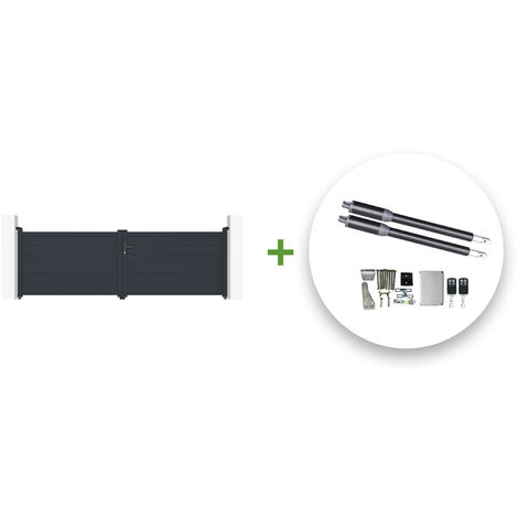 Portail battant électrique EIGER 350x115cm + Motorisation RANGER B150 (1/5)