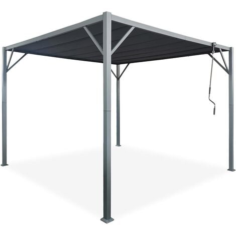 Pergola bioclimatique autoportée BAHIA 3x3m Gris anthracite
