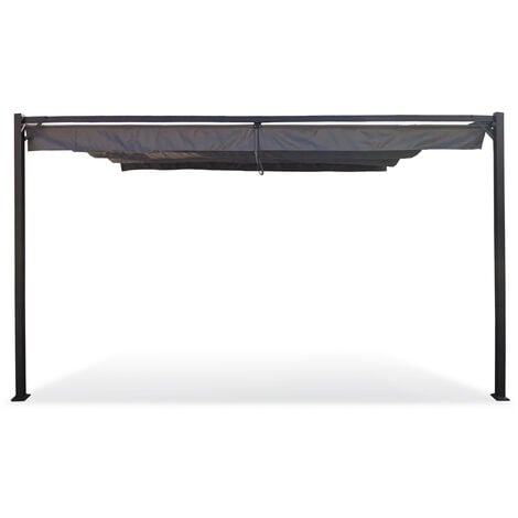 Pergola/Tonnelle adossée NOOSA 4x3m Gris clair